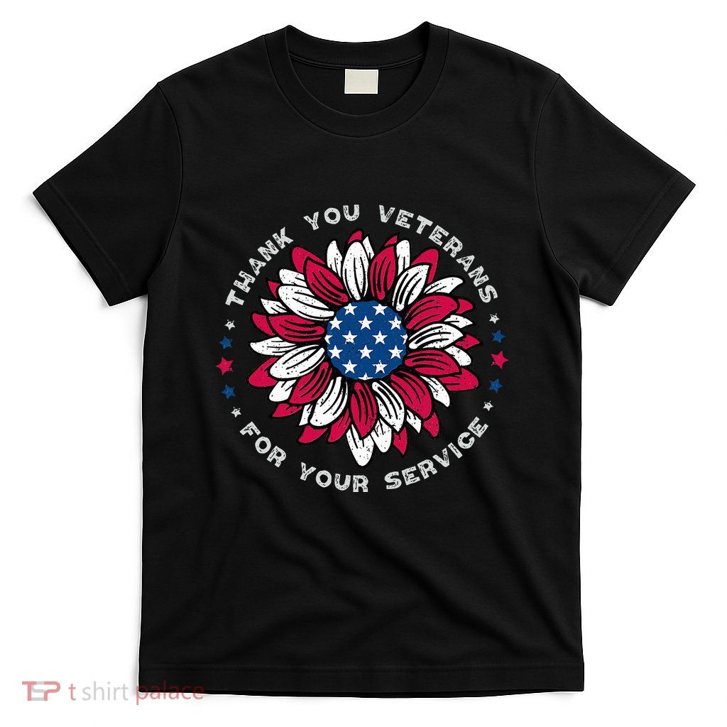 Thank You Veterans Sunflower Military Veterans Day T-Shirt
