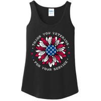 Thank You Veterans Sunflower Military Veterans Day Ladies Essential Tank