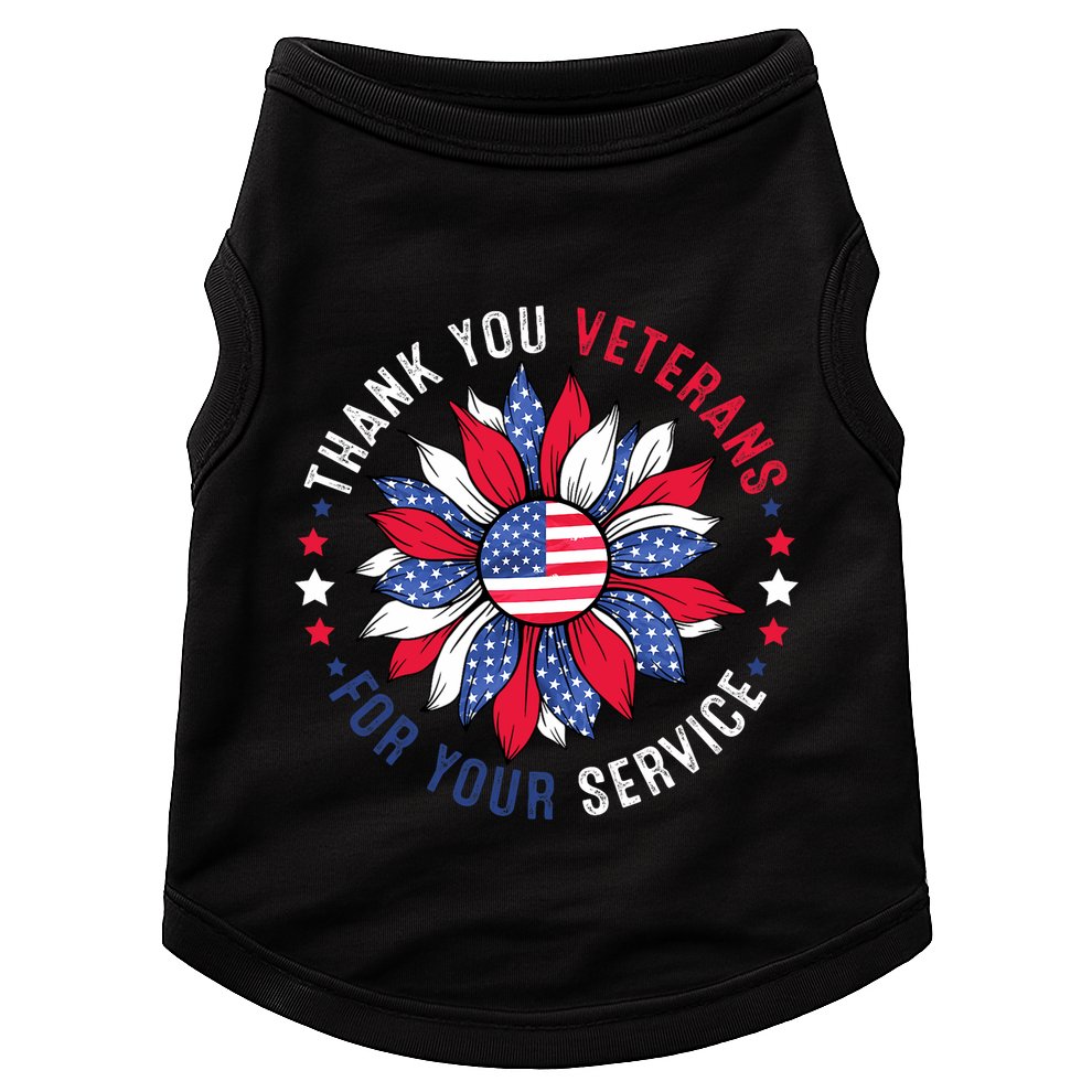 Thank You Veterans Sunflower Military Veterans Day Tribute Doggie Tank