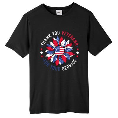 Thank You Veterans Sunflower Military Veterans Day Tribute Tall Fusion ChromaSoft Performance T-Shirt