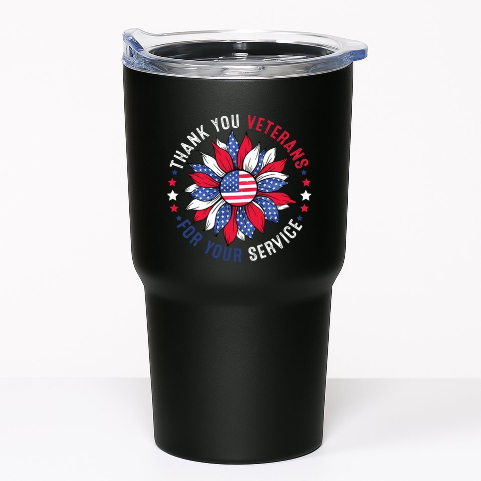 Thank You Veterans Sunflower Military Veterans Day Tribute Tumbler