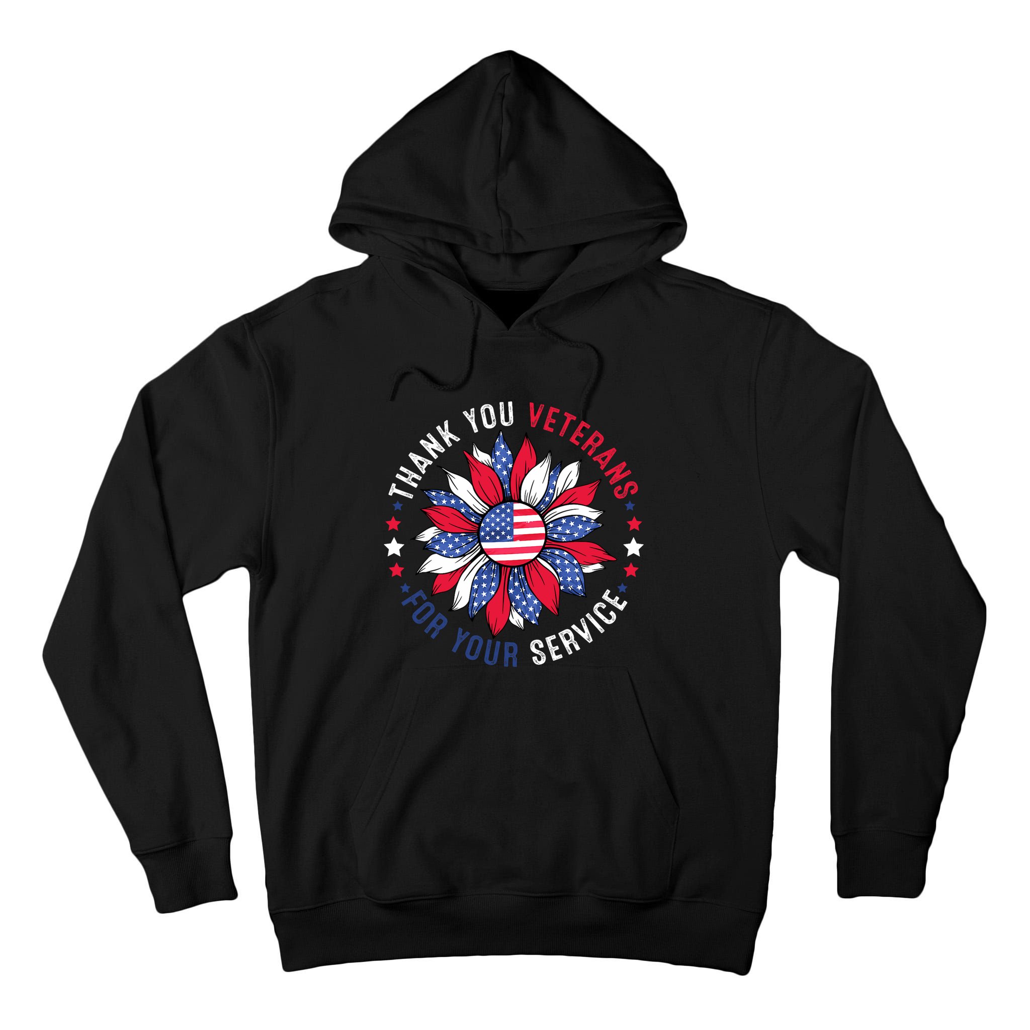 Thank You Veterans Sunflower Military Veterans Day Tribute Tall Hoodie