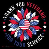Thank You Veterans Sunflower Military Veterans Day Tribute Tank Top
