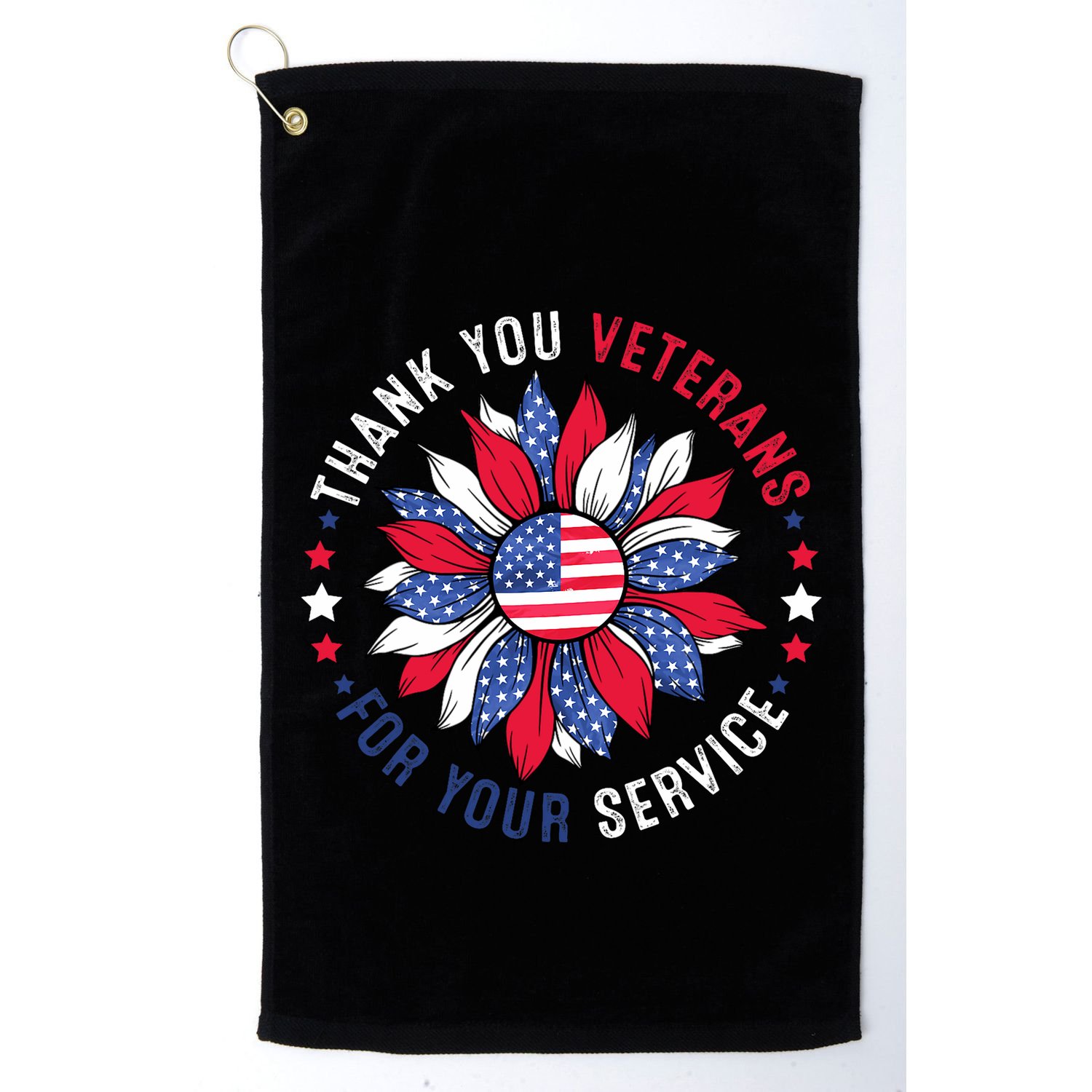 Thank You Veterans Sunflower Military Veterans Day Tribute Golf Towel