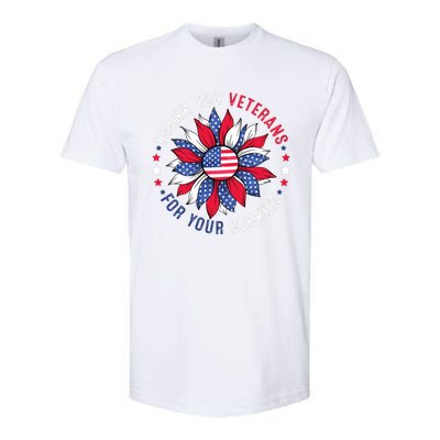 Thank You Veterans Sunflower Military Veterans Day Tribute Softstyle CVC T-Shirt