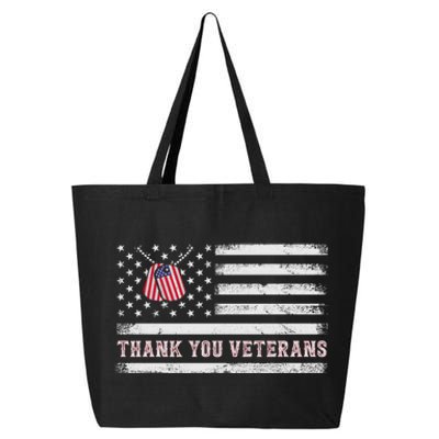 Thank You Veterans Thank You Soldiers Patriotic Usa Flag 25L Jumbo Tote