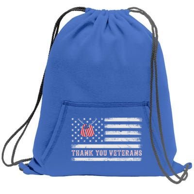 Thank You Veterans Thank You Soldiers Patriotic Usa Flag Sweatshirt Cinch Pack Bag