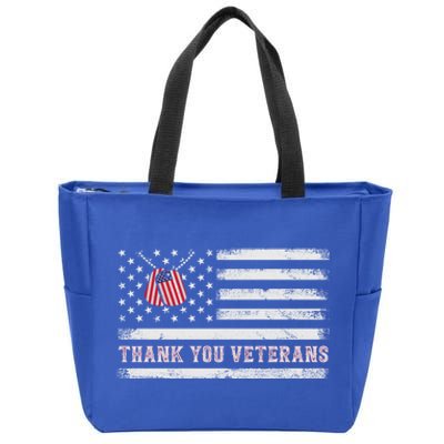 Thank You Veterans Thank You Soldiers Patriotic Usa Flag Zip Tote Bag