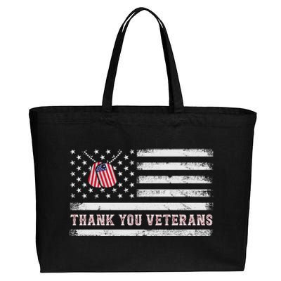 Thank You Veterans Thank You Soldiers Patriotic Usa Flag Cotton Canvas Jumbo Tote