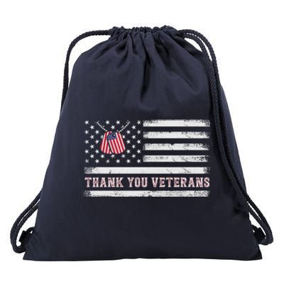 Thank You Veterans Thank You Soldiers Patriotic Usa Flag Drawstring Bag