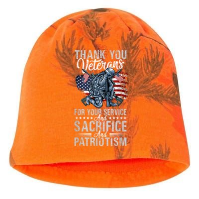 Thank You Veterans For Your Service And Sacrifice And Patrio Kati - Camo Knit Beanie