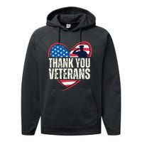 Thank You Veterans Day Memorial Day Partiotic Military Usa Performance Fleece Hoodie