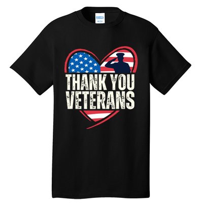 Thank You Veterans Day Memorial Day Partiotic Military Usa Tall T-Shirt