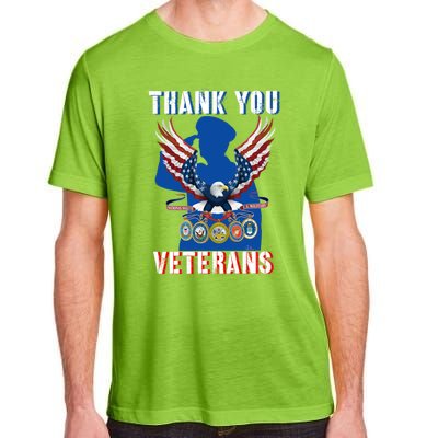 Thank You Veterans Combat Veteran Day American Flag Gift Adult ChromaSoft Performance T-Shirt