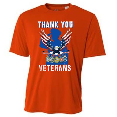 Thank You Veterans Combat Veteran Day American Flag Gift Cooling Performance Crew T-Shirt