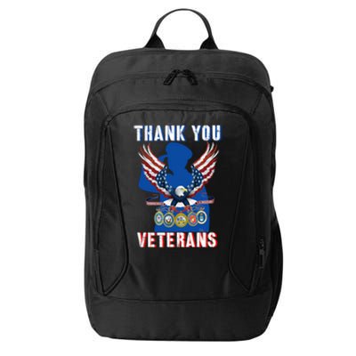 Thank You Veterans Combat Veteran Day American Flag Gift City Backpack