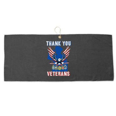 Thank You Veterans Combat Veteran Day American Flag Gift Large Microfiber Waffle Golf Towel