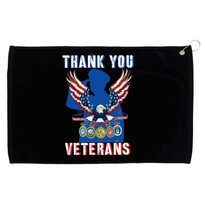 Thank You Veterans Combat Veteran Day American Flag Gift Grommeted Golf Towel