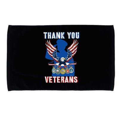 Thank You Veterans Combat Veteran Day American Flag Gift Microfiber Hand Towel