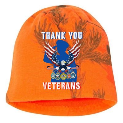 Thank You Veterans Combat Veteran Day American Flag Gift Kati - Camo Knit Beanie