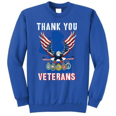 Thank You Veterans Combat Veteran Day American Flag Gift Sweatshirt