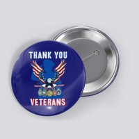 Thank You Veterans Combat Veteran Day American Flag Gift Button