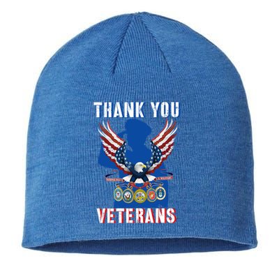 Thank You Veterans Combat Veteran Day American Flag Gift Sustainable Beanie