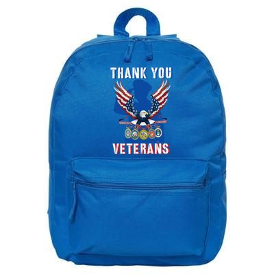 Thank You Veterans Combat Veteran Day American Flag Gift 16 in Basic Backpack