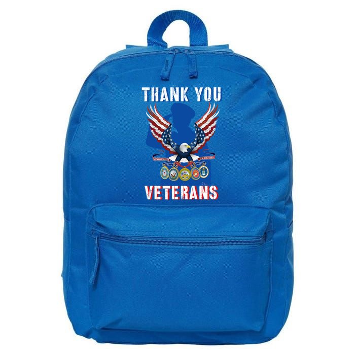 Thank You Veterans Combat Veteran Day American Flag Gift 16 in Basic Backpack