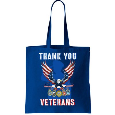 Thank You Veterans Combat Veteran Day American Flag Gift Tote Bag