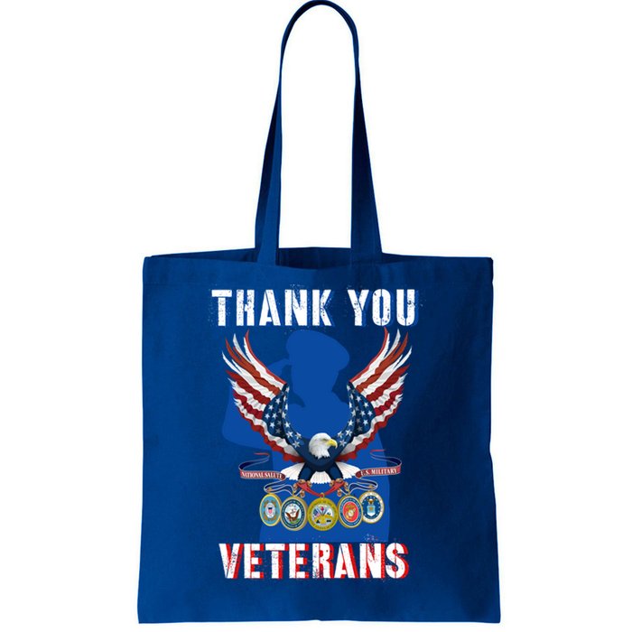 Thank You Veterans Combat Veteran Day American Flag Gift Tote Bag