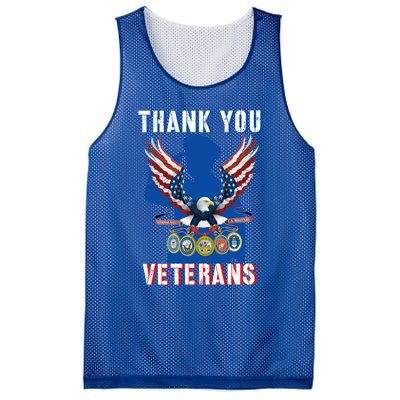 Thank You Veterans Combat Veteran Day American Flag Gift Mesh Reversible Basketball Jersey Tank