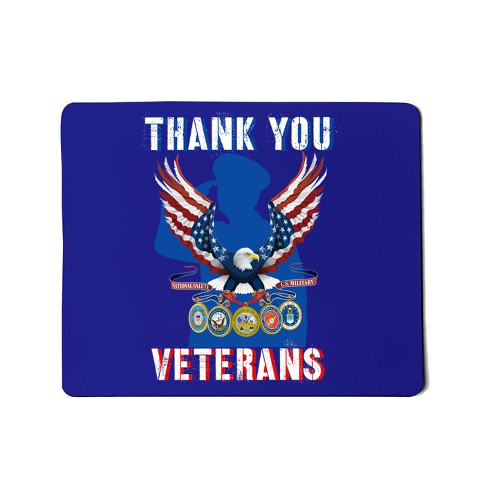 Thank You Veterans Combat Veteran Day American Flag Gift Mousepad