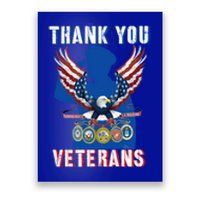 Thank You Veterans Combat Veteran Day American Flag Gift Poster