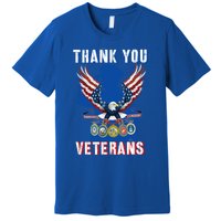 Thank You Veterans Combat Veteran Day American Flag Gift Premium T-Shirt