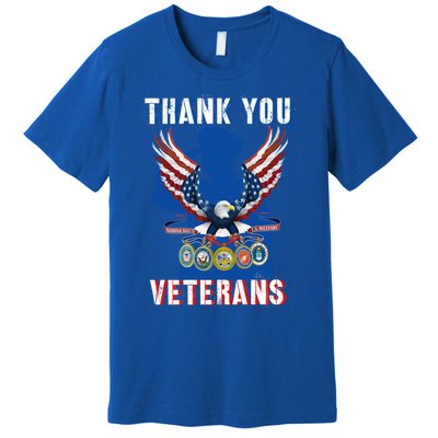 Thank You Veterans Combat Veteran Day American Flag Gift Premium T-Shirt