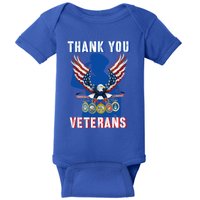 Thank You Veterans Combat Veteran Day American Flag Gift Baby Bodysuit