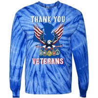 Thank You Veterans Combat Veteran Day American Flag Gift Tie-Dye Long Sleeve Shirt