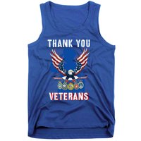 Thank You Veterans Combat Veteran Day American Flag Gift Tank Top