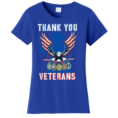 Thank You Veterans Combat Veteran Day American Flag Gift Women's T-Shirt