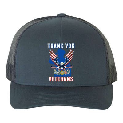 Thank You Veterans Combat Veteran Day American Flag Gift Yupoong Adult 5-Panel Trucker Hat