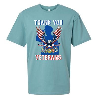 Thank You Veterans Combat Veteran Day American Flag Gift Sueded Cloud Jersey T-Shirt