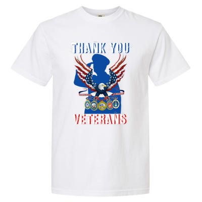 Thank You Veterans Combat Veteran Day American Flag Gift Garment-Dyed Heavyweight T-Shirt