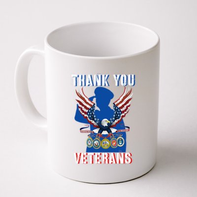 Thank You Veterans Combat Veteran Day American Flag Gift Coffee Mug