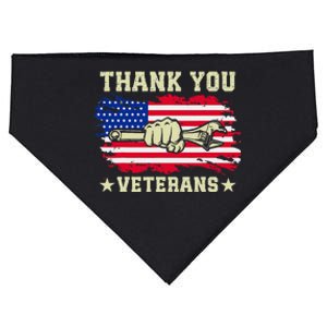 Thank You Veterans Day Patriotic Mechanic American Flag USA-Made Doggie Bandana