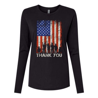 Thank You Veteran Womens Cotton Relaxed Long Sleeve T-Shirt