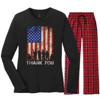 Thank You Veteran Women's Long Sleeve Flannel Pajama Set 