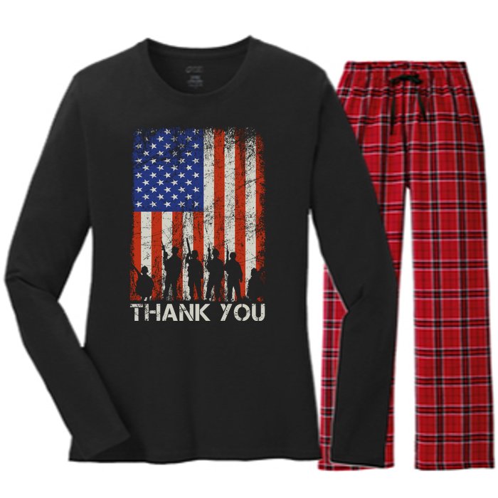 Thank You Veteran Women's Long Sleeve Flannel Pajama Set 