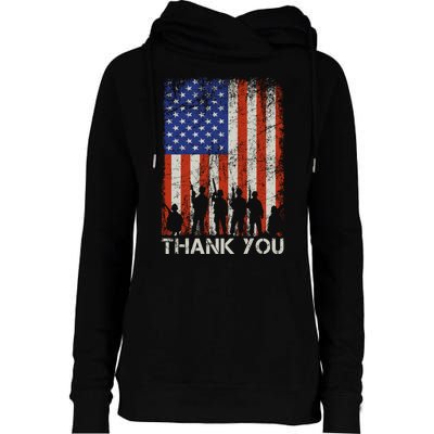 Thank You Veteran Womens Funnel Neck Pullover Hood