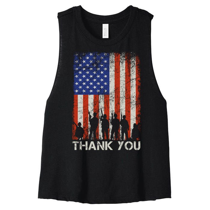 Thank You Veteran Women's Racerback Cropped Tank